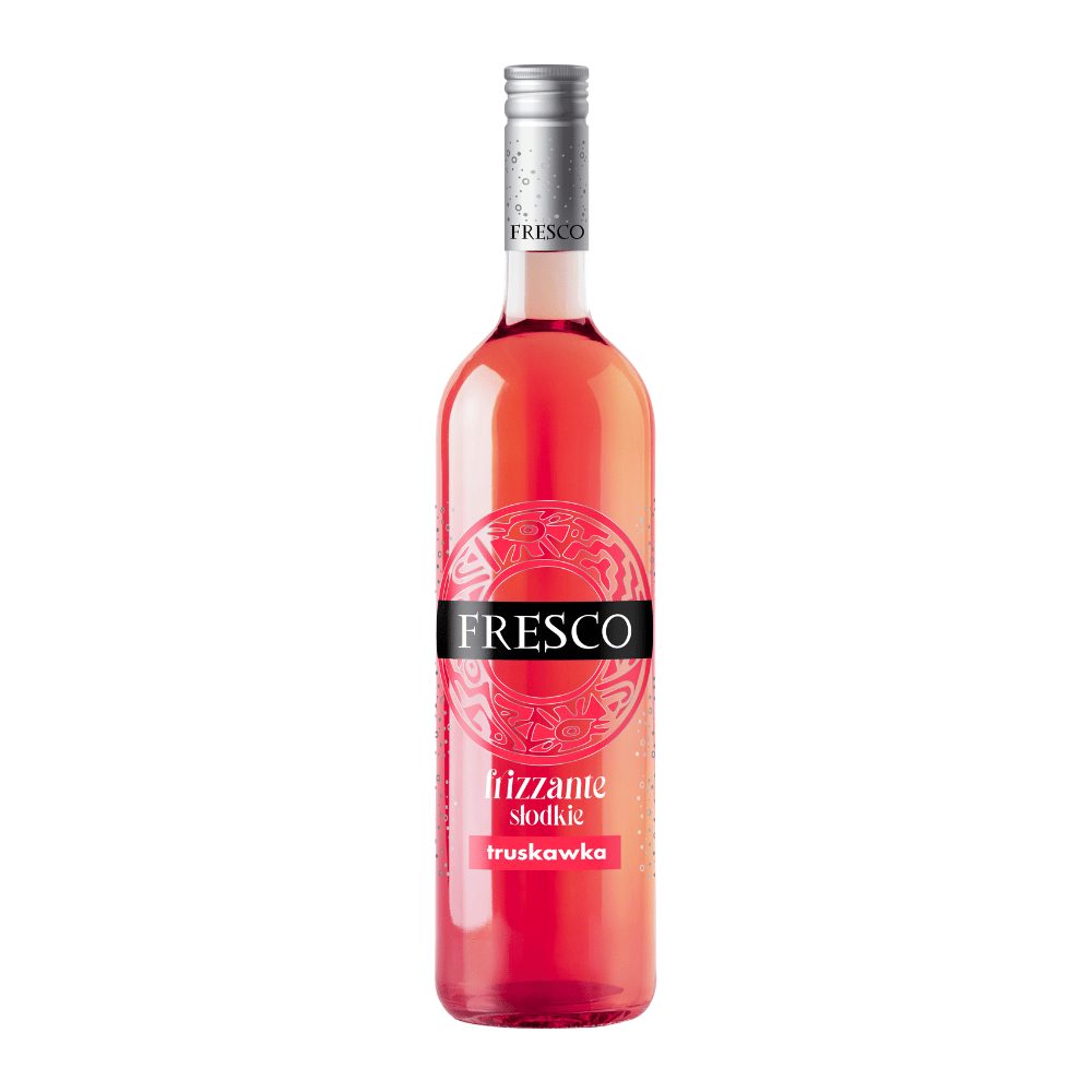 Wino musujące Fresco Frizzante Free truskawka 0% różowe słodkie 750 ml