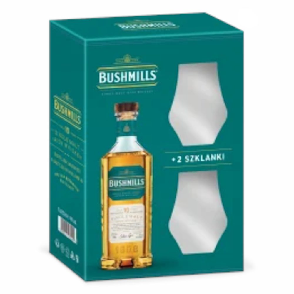 Whisky Bushmills Malt 10 YO + 2 szklanki 40% 700 ml