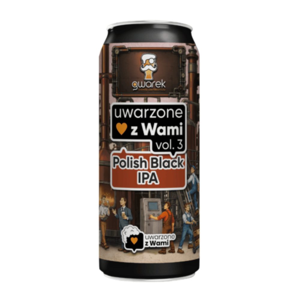 Piwo Gwarek Uwarzone z Wami vol. 3 Polish Black IPA 6% 500 ml Puszka DRS