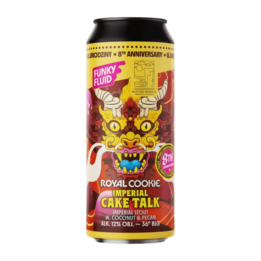 Piwo Funky Fluid Royal Cookie Imperial Cake Talk Imperial Stout 12% 500 ml puszka DRS