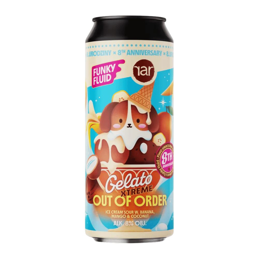 Piwo Funky Fluid Gelato Xtreme Out of Orfer  Triple Ice Cream Sour 8% 500 ml puszka DRS
