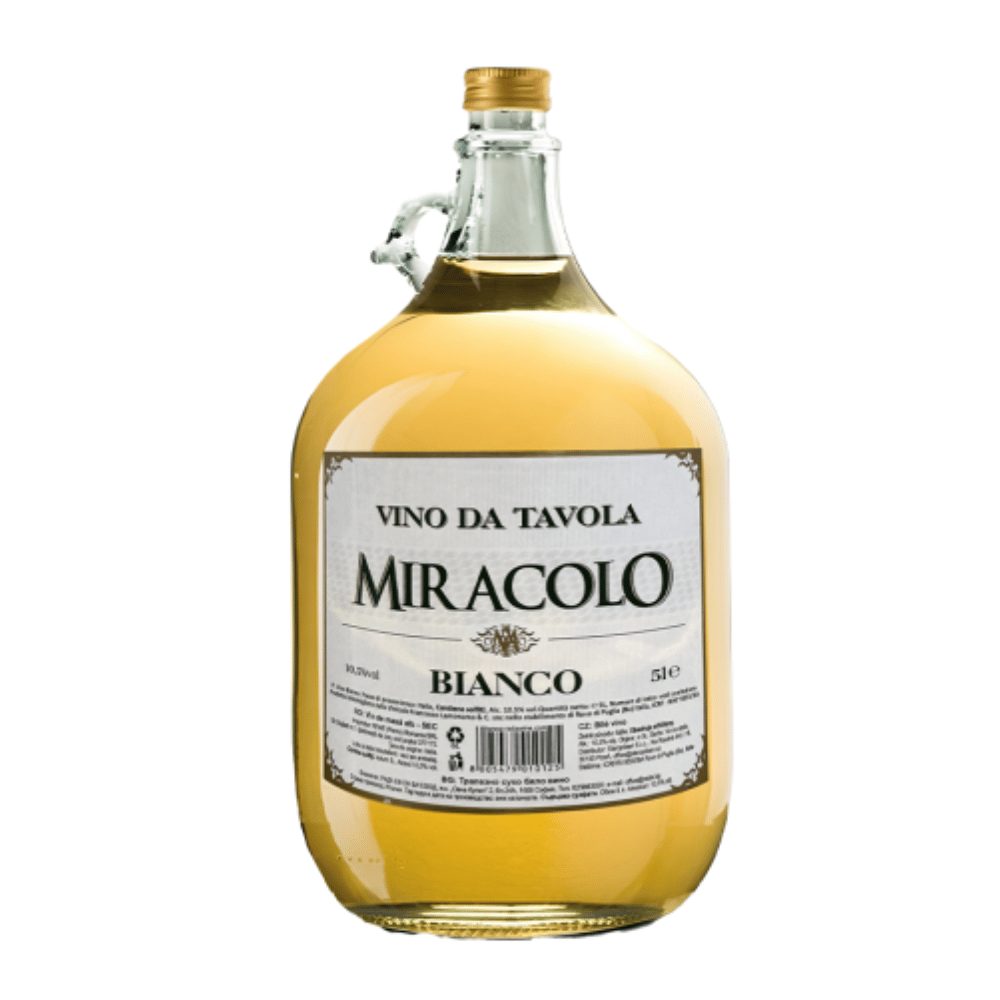 WIno Miracolo Vino Da Tavola Bianco 10,5% białe wytrawne 5000 ml