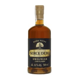 Miód Pitny Serce Dębu Dwójniak 16% 500 ml + 2 szklanki