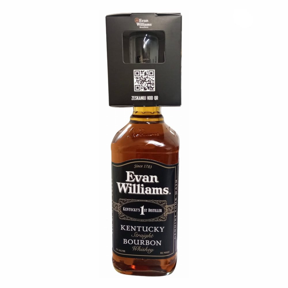 Whisky Evan Williams 43% 1000 ml + szklanka
