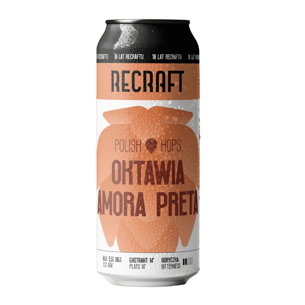 Piwo Recraft Polish Hazy Oktawia & Amora Preta Hazy IPA 5,5% 500 ml puszka DRS