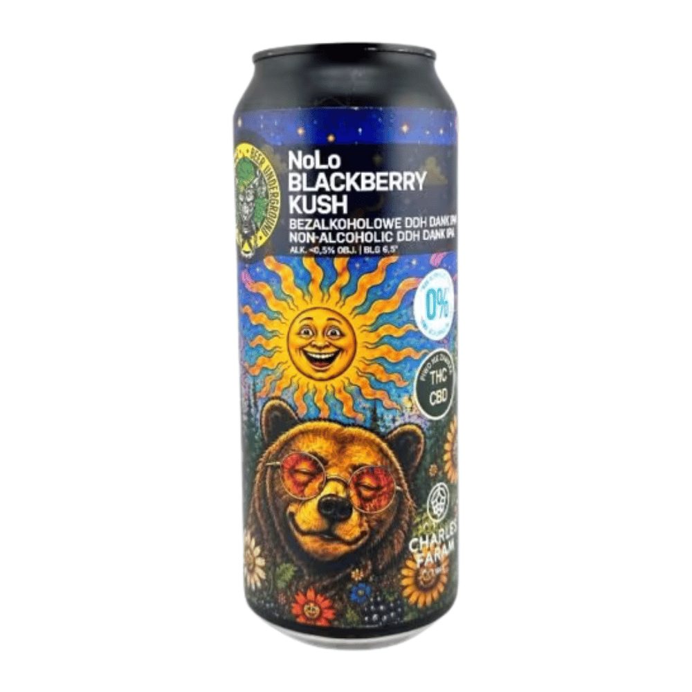 Piwo Piwne Podziemie Nolo Blackberry Kush DDH Dank IPA 0% 500 ml puszka DRS