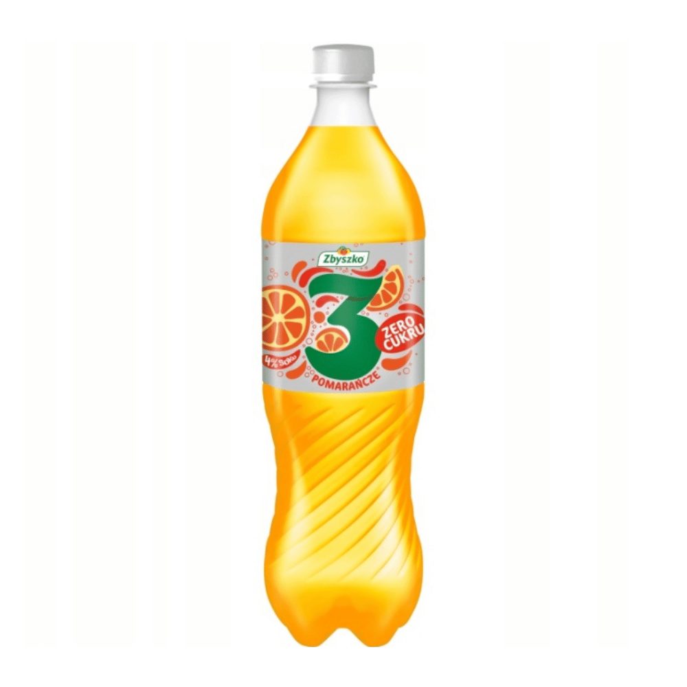 Napój Zbyszko 3 Pomarańcze Zero cukru 1000 ml DRS
