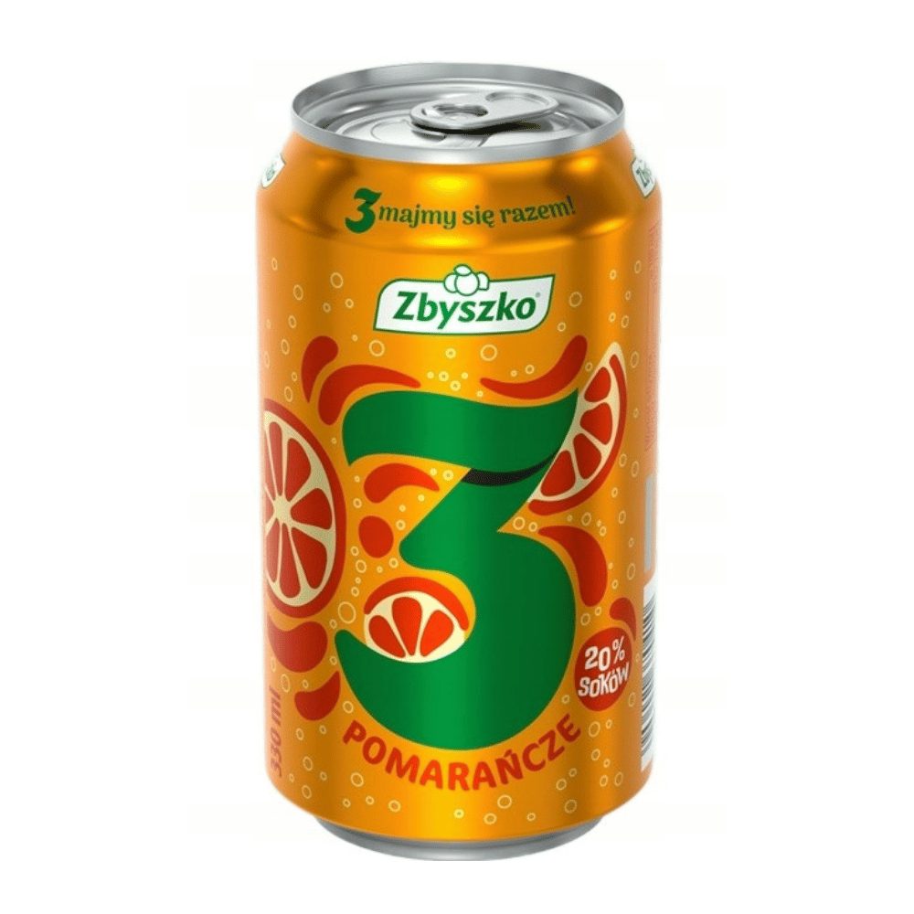 Napój Zbyszko 3 Czerwone Pomarańcze 330 puszka DRS
