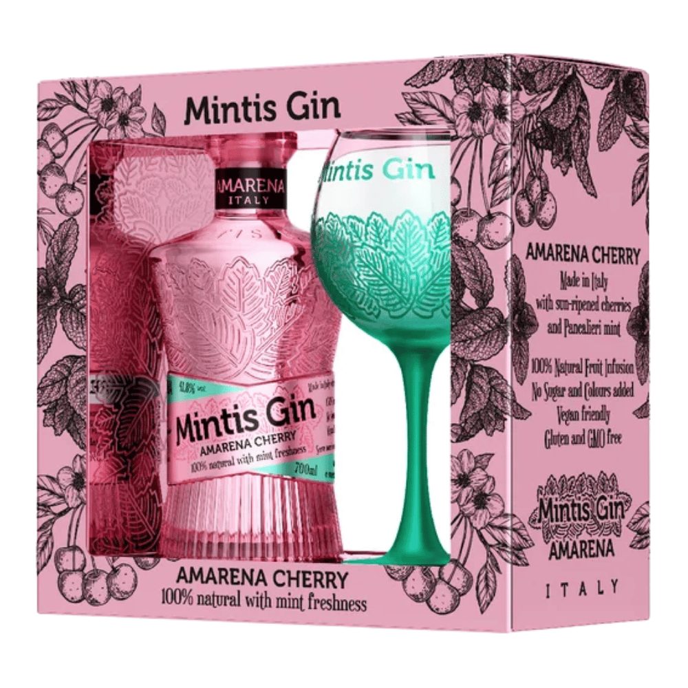 Gin Mintis Amarena 41,8% 700 ml + kieliszek