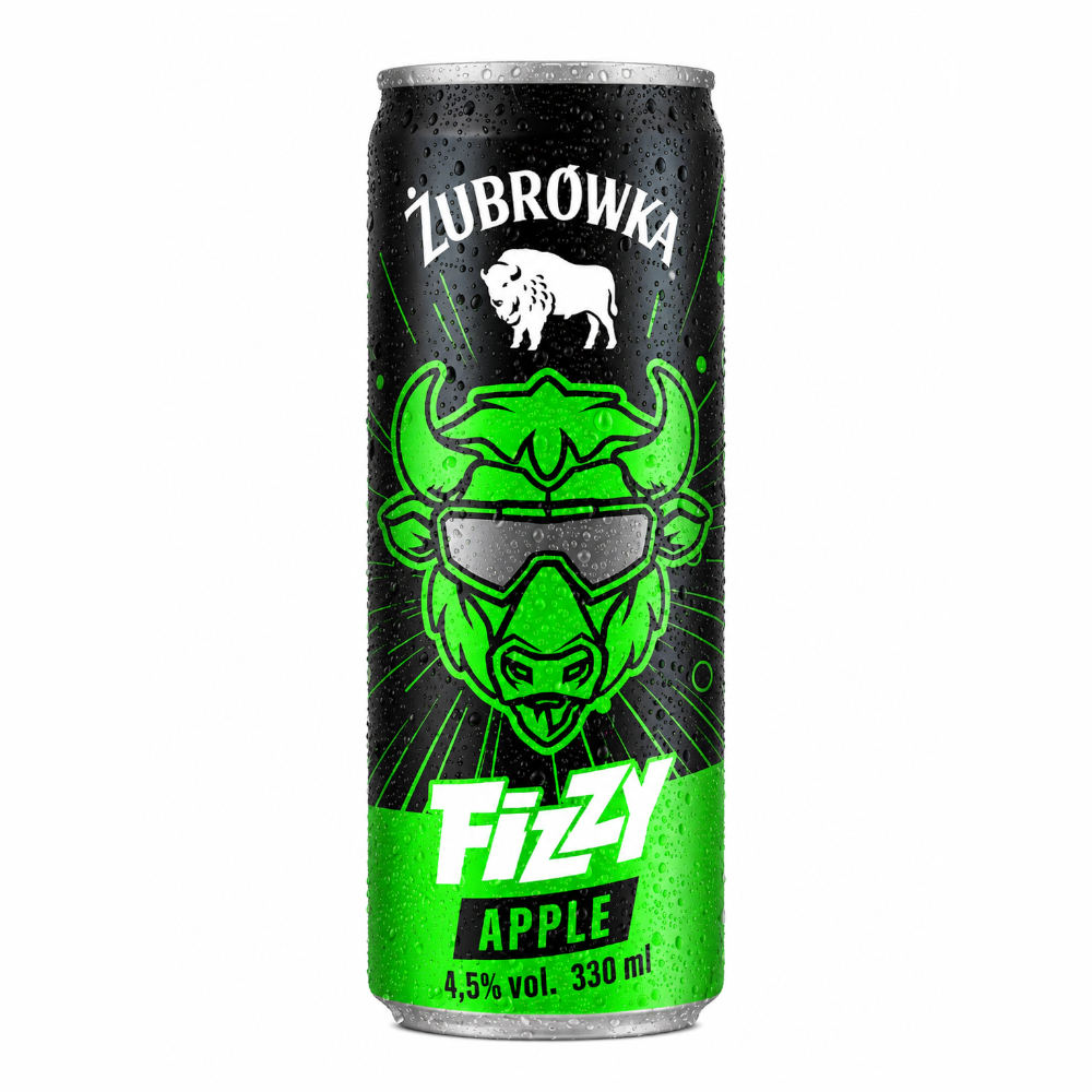 RTD Żubrówka Fizzy Jabłko 4,5% 330 ml puszka DRS