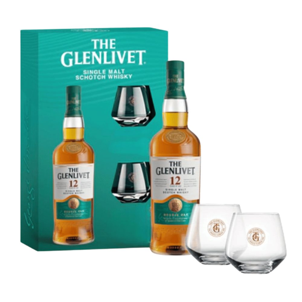 Whisky The Glenlivet 12 YO 40% 700 ml + 2 szklanki