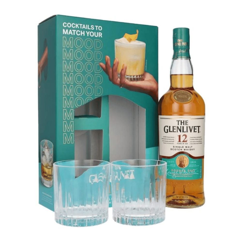 Whisky The Glenlivet 12 YO 40% 700 ml + 2 szklanki