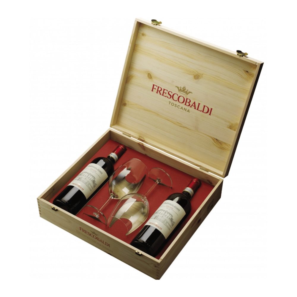 Wino Chianti Castiglioni Frescobaldi 12,5% czerwone wytrawne 2 x 750 ml + 2 kieliszki