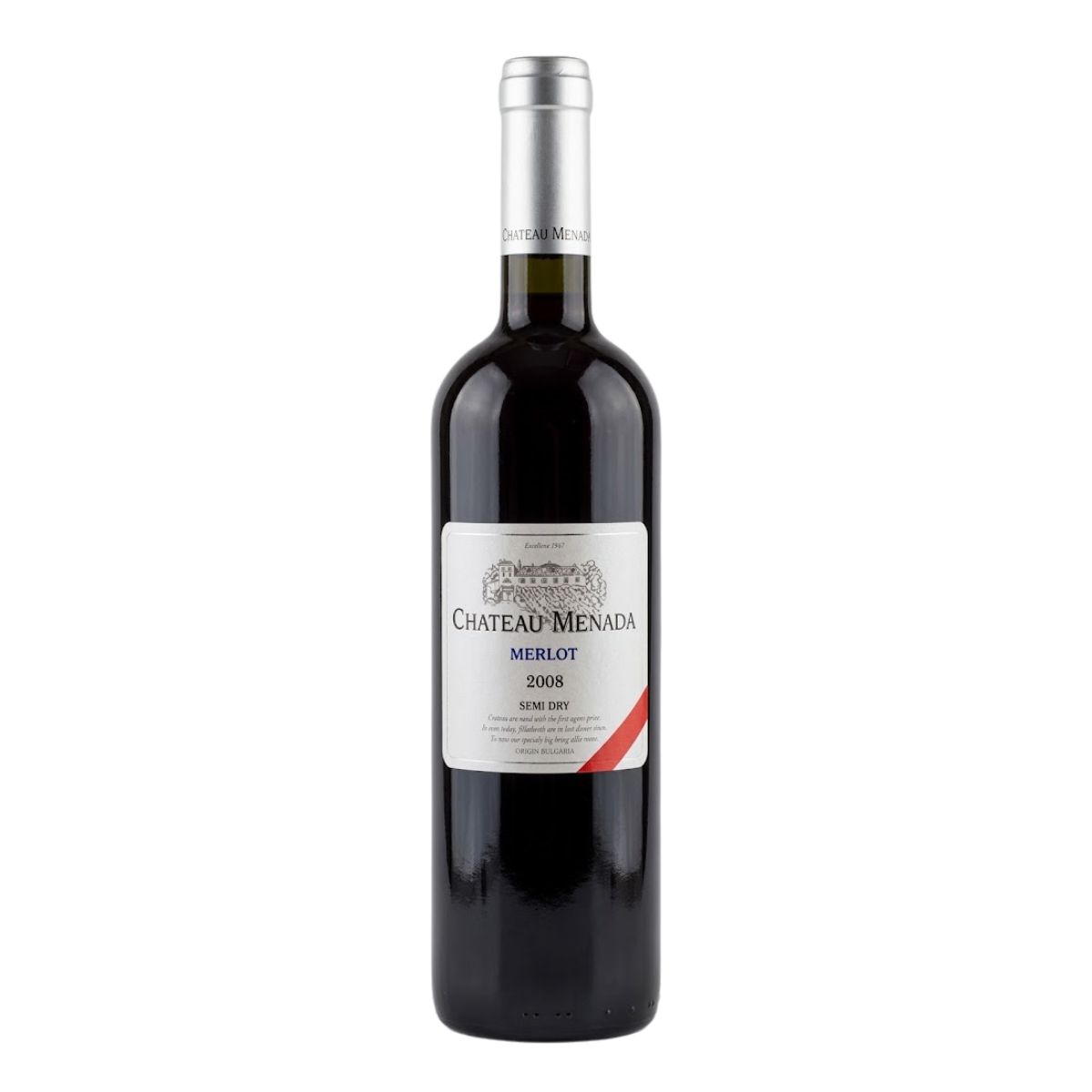 Chateau Menada Merlot Wino 12% Czerwone Półwytrawne 750 ml