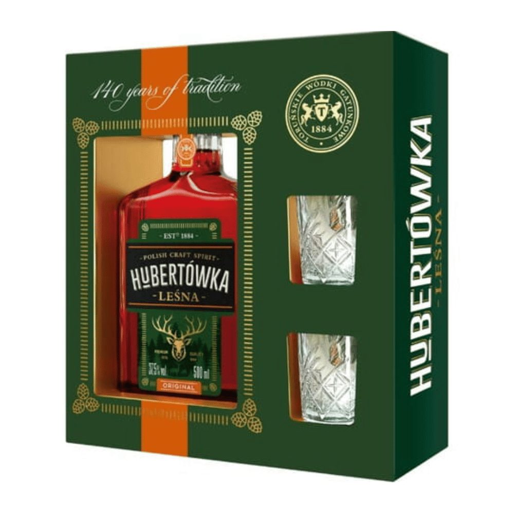 Wódka Hubertówka Leśna Original 37,5% 500 ml + kieliszki