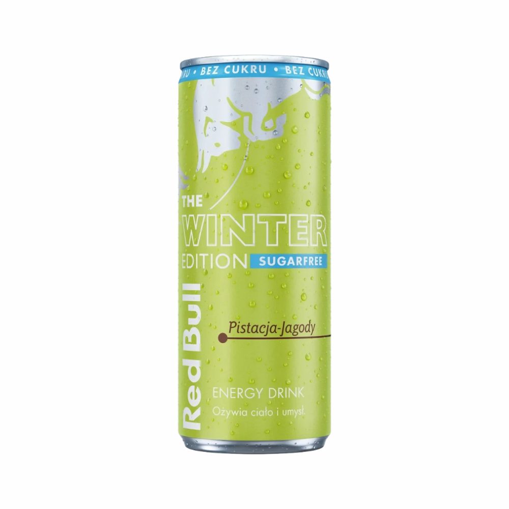 Napój Energetyczny Red Bull Winter Sugar Free Pistacja Jagoda 250 ml puszka DRS