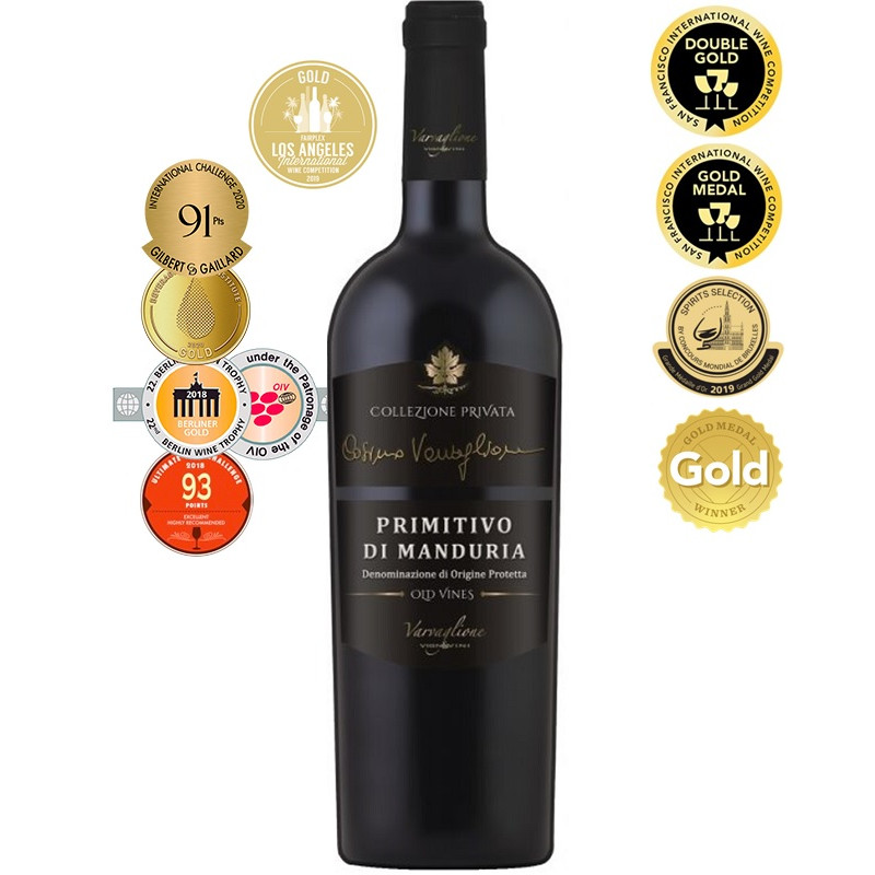 Wino Collezione Privata Primitivo Di Manduria 2015 wytrawne czerwone 15 % 750 ml
