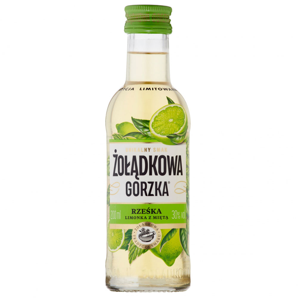 Żołądkowa Gorzka Rześka Limonka z Miętą 30% 200 ml