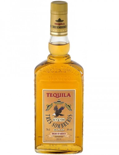 Tequila Tres Sombreros Gold 38% 700 ml