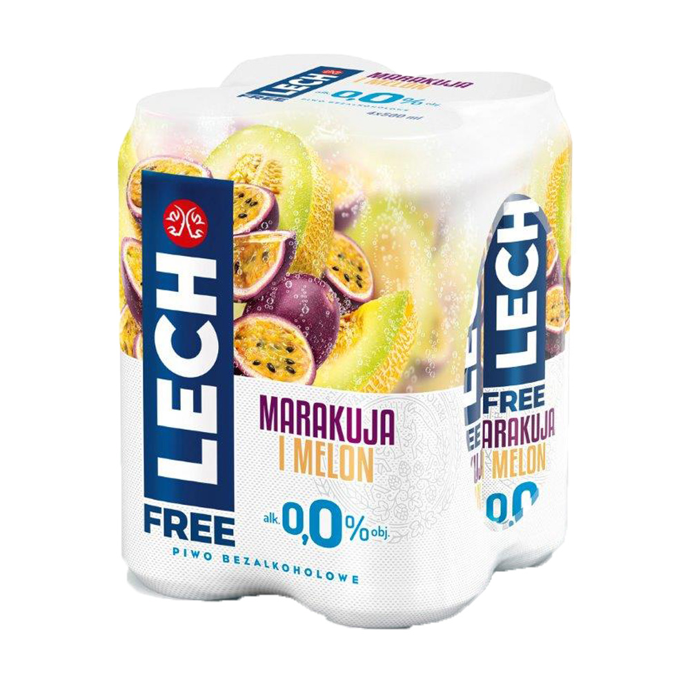 Piwo Lech Free Marakuja i Melon 0% 500 ml 4 - pak (puszka)