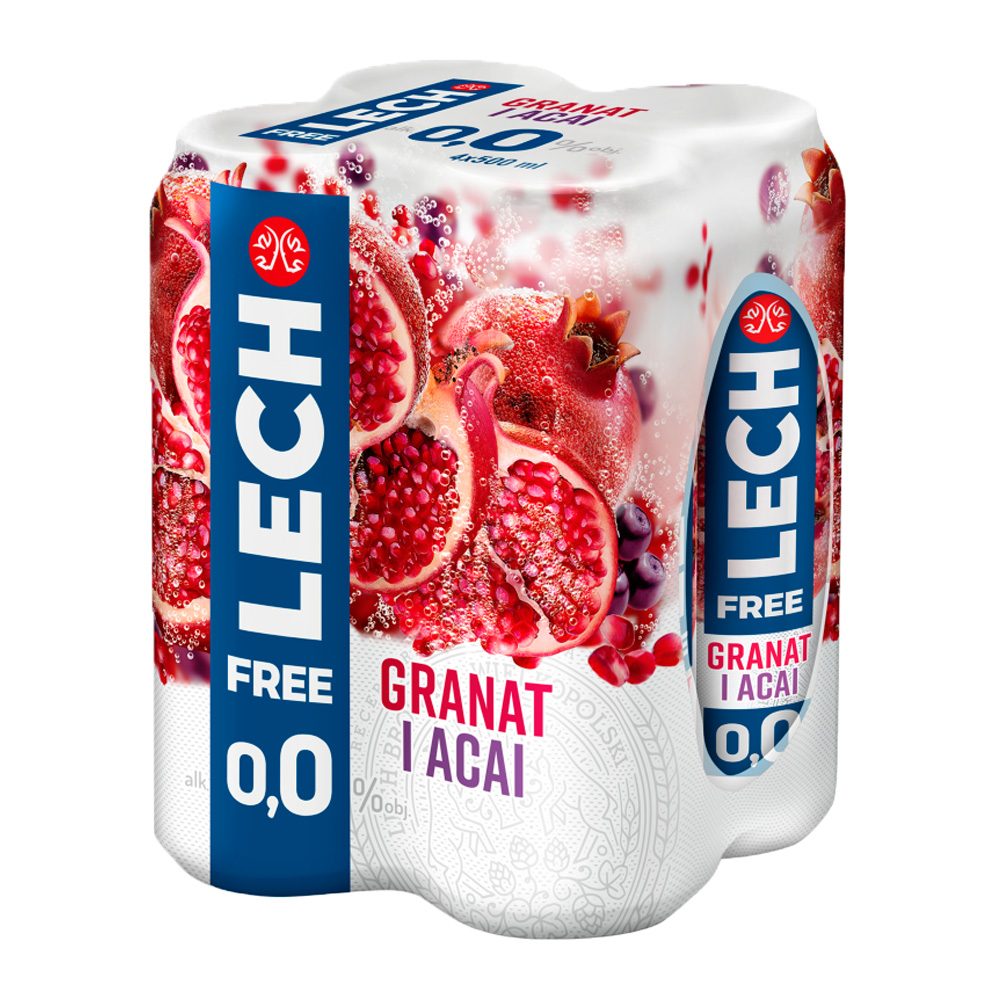 Piwo Lech Free  Granat i Acai 0% 500 ml 4 - pak Puszka