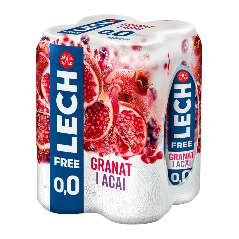 Piwo Lech Free  Granat i Acai 0% 500 ml 4 - pak Puszka