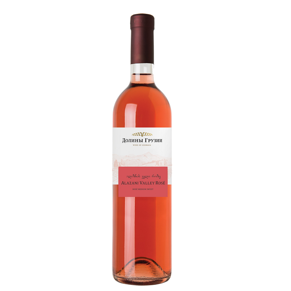 Wino Georgian Valleys Alazani Valley Rose 11% różowe półsłodkie 750 ml