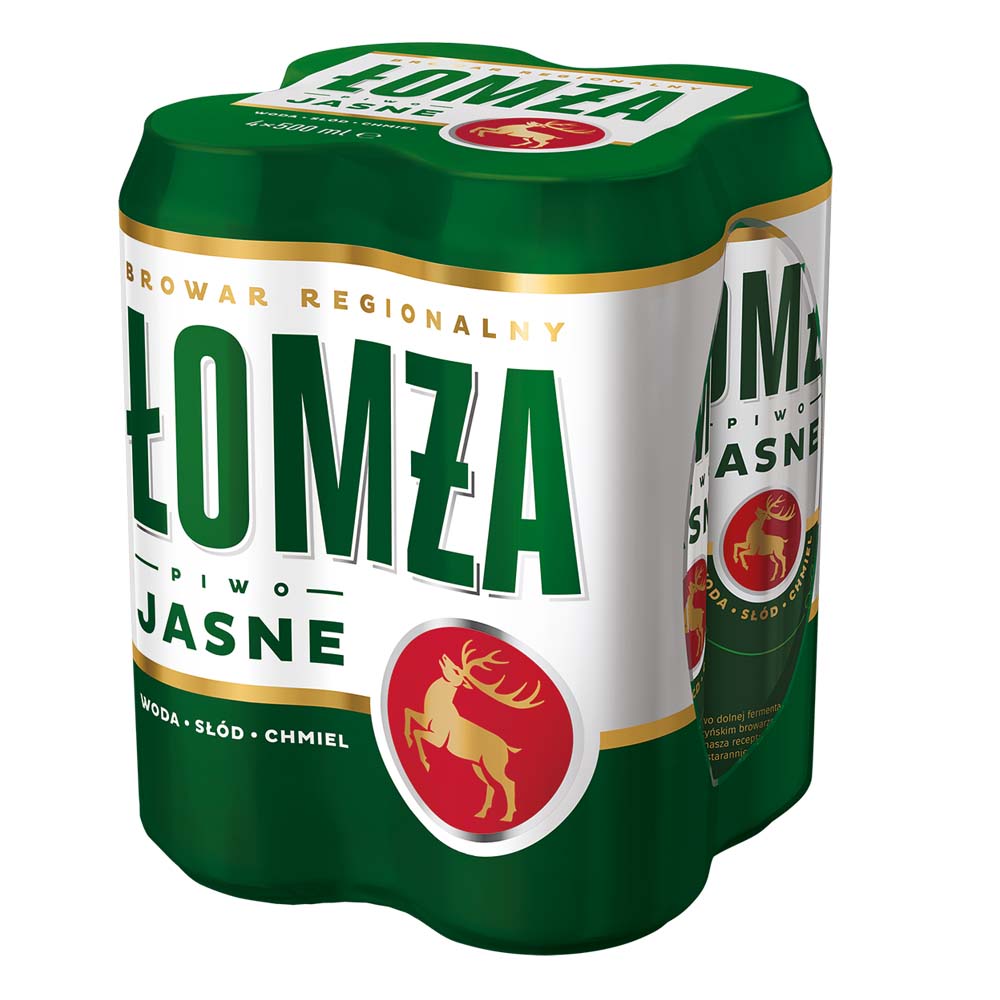 Piwo Łomża Jasne 5,7% 500 ml 4 - pak Puszka
