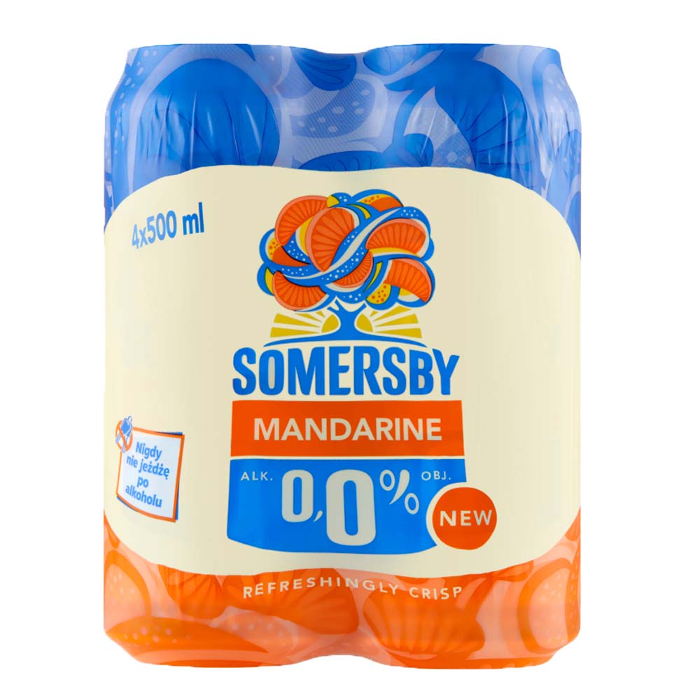 Piwo Somersby  Mandarine 0% 400 ml 4 - pak Puszka