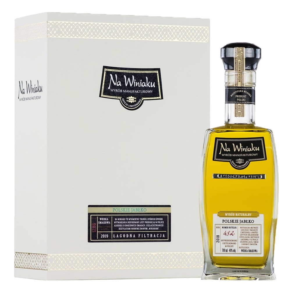Wódka Na Winiaku Polskie Jabłko 40% 700 ml + kieliszek