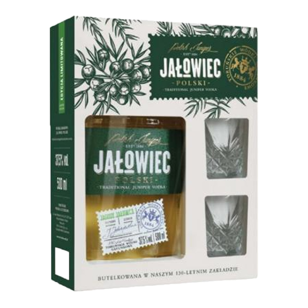 Wódka Jałowiec + Kieliszki 37,5% 500 ml