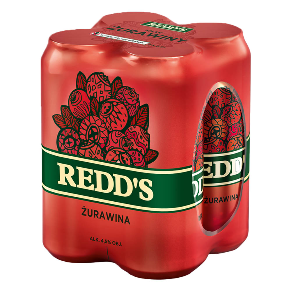 Piwo Redd's Żurawina 4% 500 ml 4 - pak Puszka