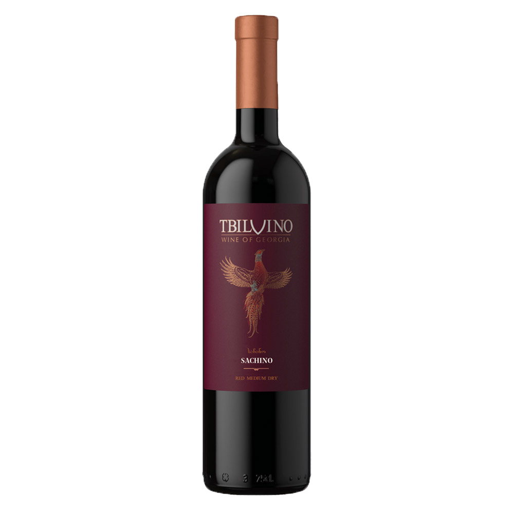 Wino Tbilvino Sachino 11,5% czerwone półwytrawne 750 ml