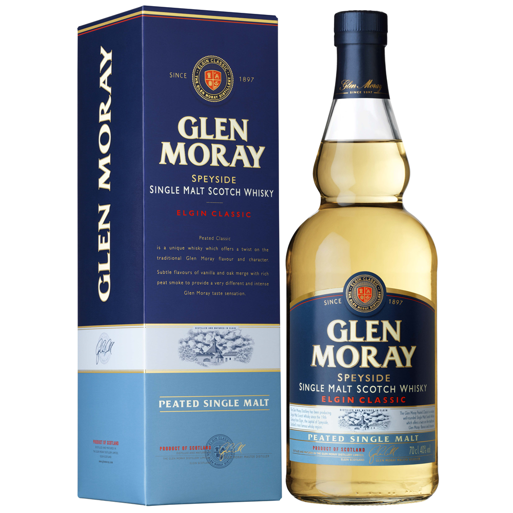 Whisky Glen Moray Elgin Classic Peat. 40% 700 ml kartonik