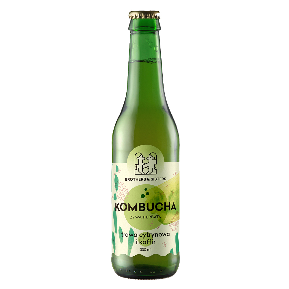 Napój B&S Kombucha Trawa Cytrynowa i Kaffir 330 ml