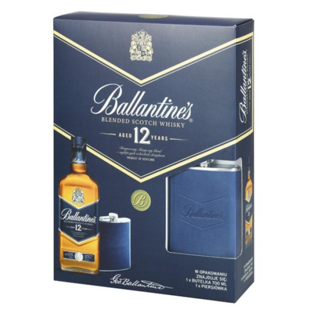 Whisky Ballantine's 12 YO 40% 700 ml + piersiówka