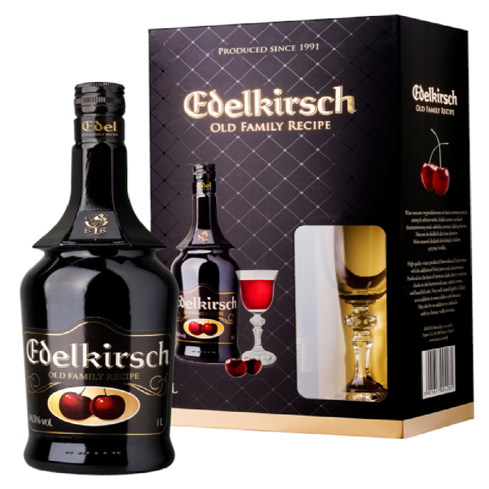 Edelkirsch 14% 1000 ml kpl +kieliszki