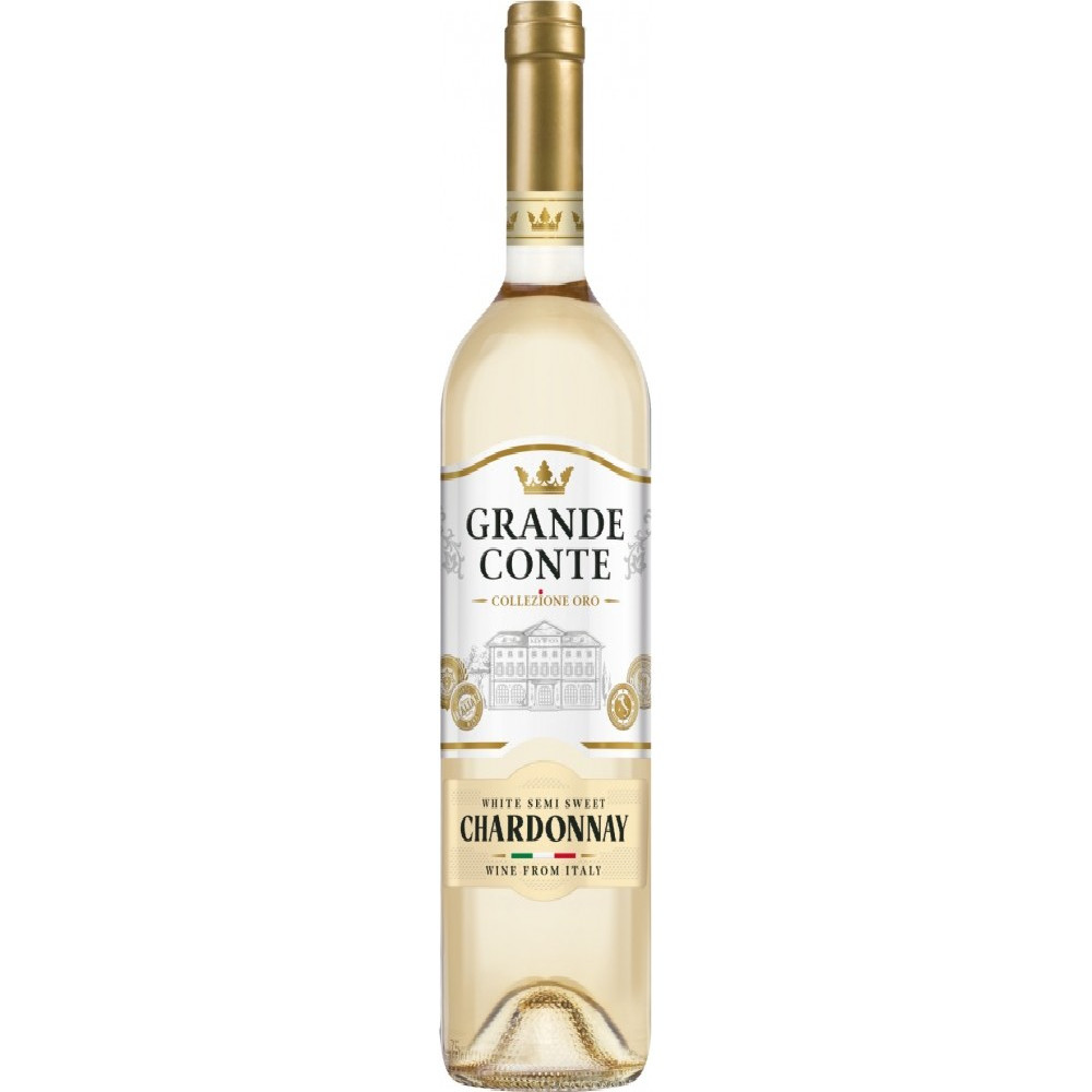 Wino Grande Conte Chardonnay 11,5% białe półsłodkie 750 ml