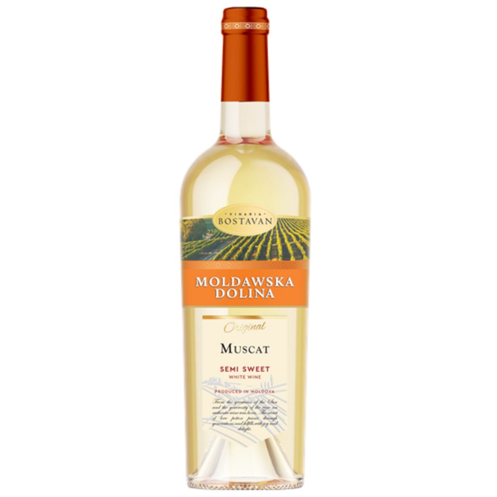 Wino Moldawska Dolina Muscat 12,5% białe półsłodkie 750 ml