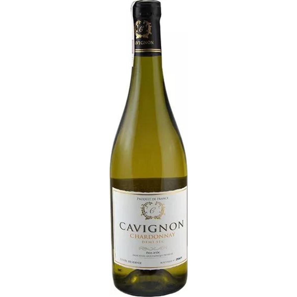 Wino Cavignon Chardonnay 11,5% białe półwytrawne 750 ml