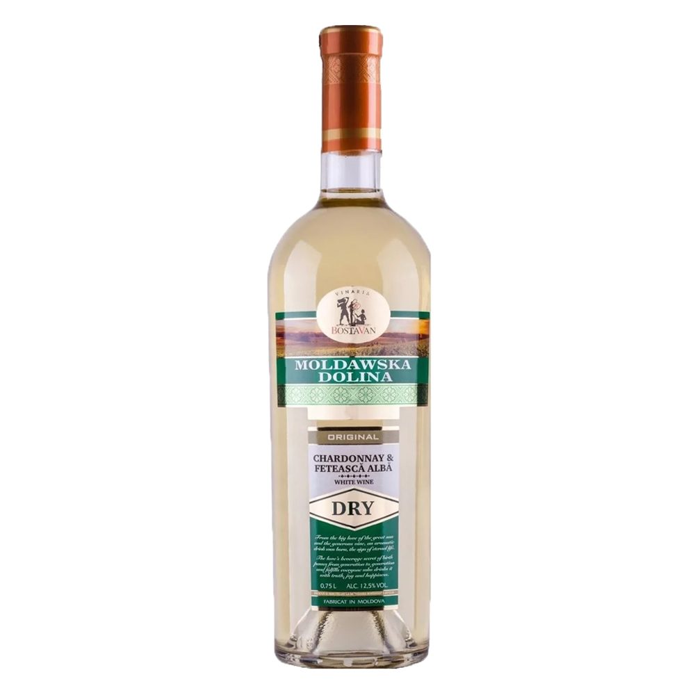 Wino Moldawska Dolina Chardonnay & Feteasca Alba 12,5% białe wytrawne 750 ml