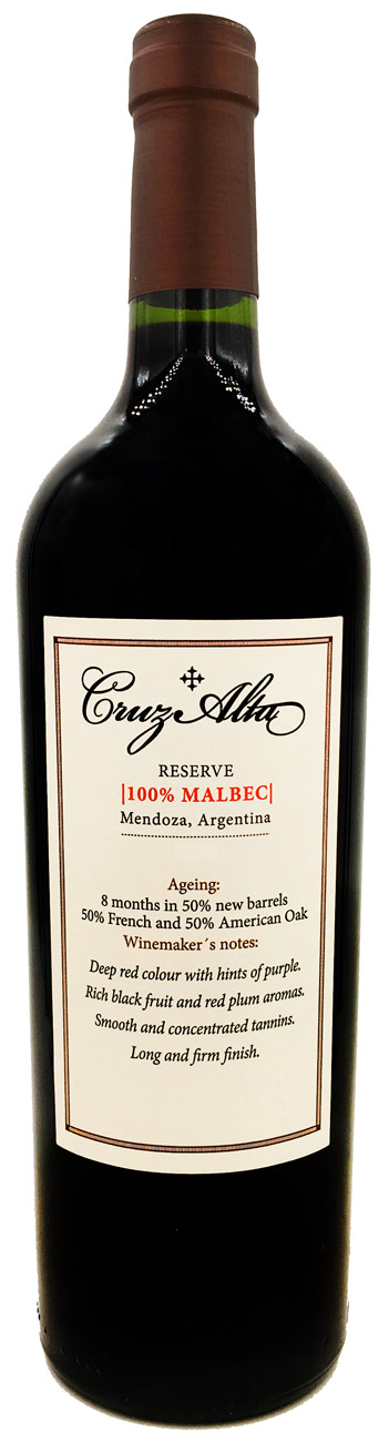 Wino Cruz Alta Reserve Malbec czerwone wytrawne 750 ml