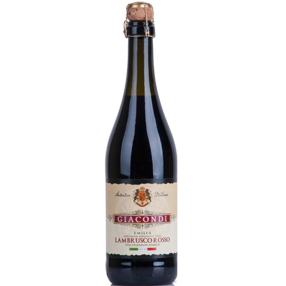 Wino Giacondi Lambrusco Rosso Emilia IGT Amabile 7,5% czerwone półsłodkie 750 ml