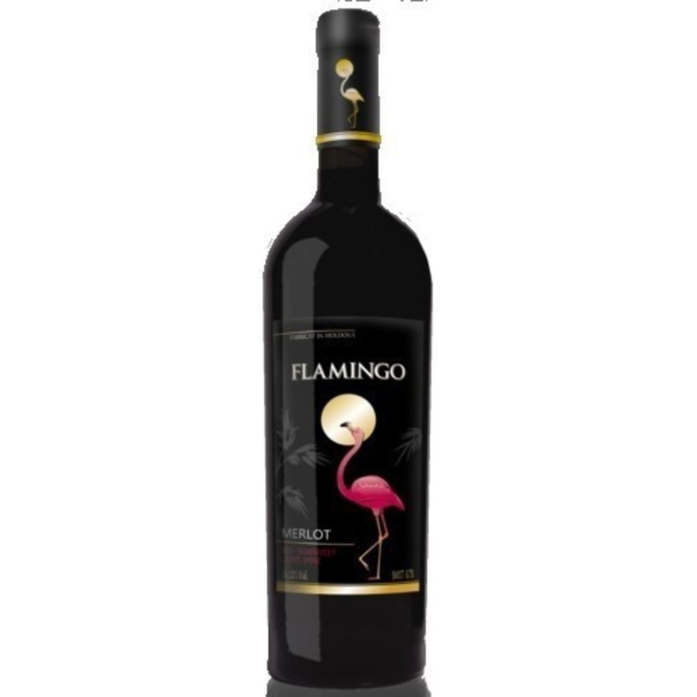 Wino Flamingo Merlot 12% czerwone półsłodkie 750 ml