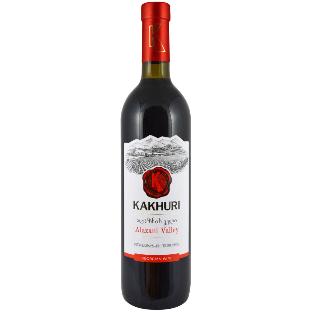 Wino Kakhuri Alazani Valley Red Semi Sweet 11% czerwone półsłodkie 750 ml