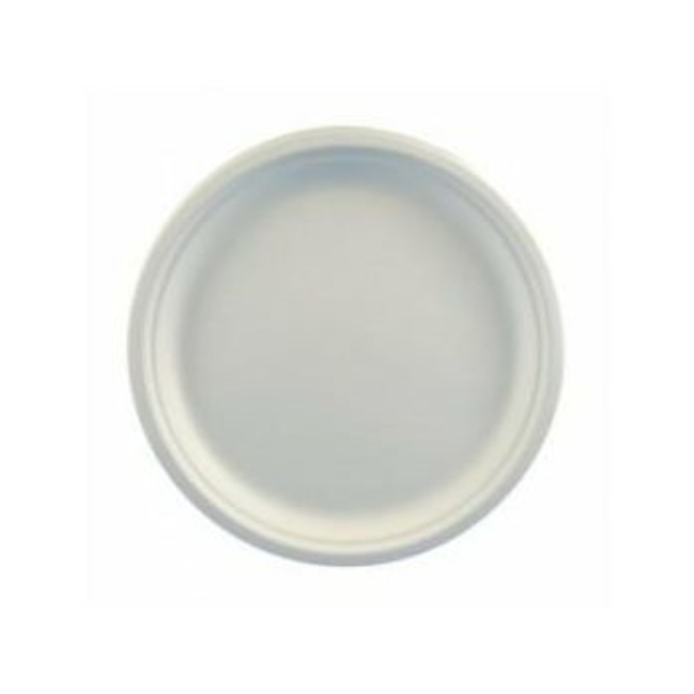 Talerz z trzciny cukrowej biały 26 cm 50 sztuk