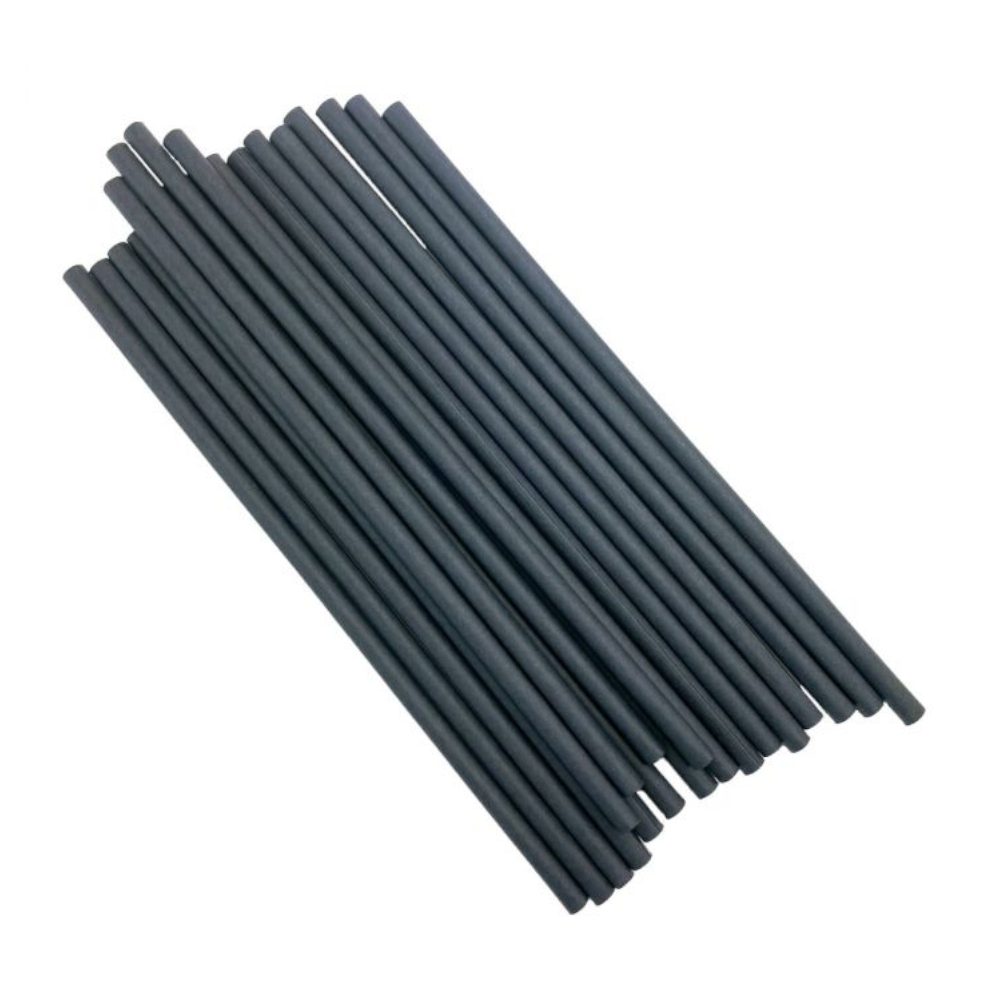 Słomki papierowe czarne 23 cm 150 sztuk