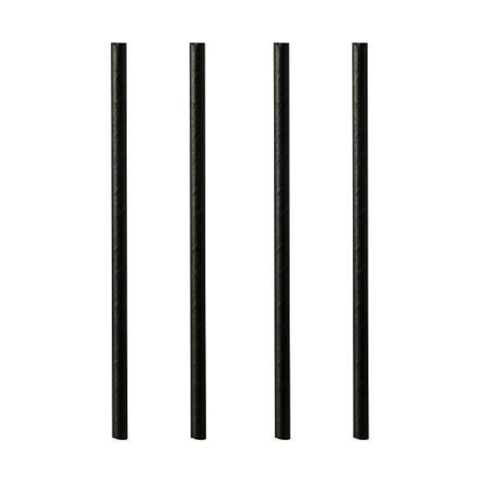 Słomki papierowe czarne 16 cm 250 sztuk