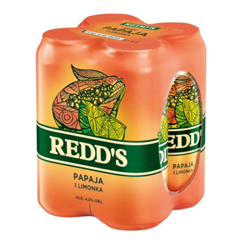 Piwo Redd's Papaja i limonka 4% 4x500 ml