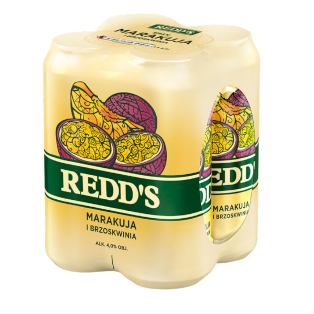 Piwo Redd’s Marakuja i Brzoskwinia 4% 4x500 ml (puszka)